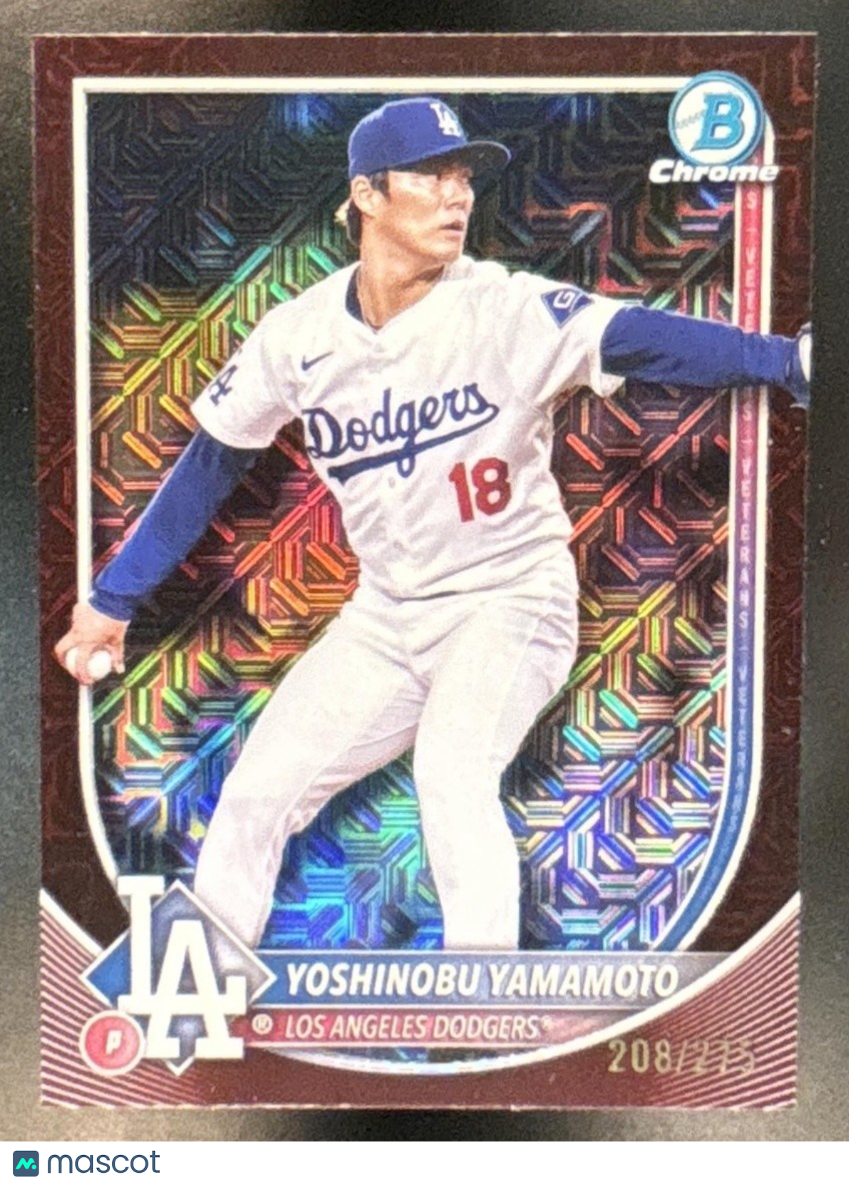 2025 Bowman Yoshinobu Yamamoto Mega Box Burgundy /275 Los Angeles Dodgers - Sports Cards