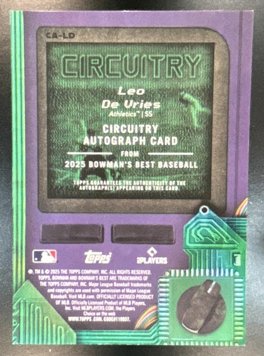 2025 Bowman’s Best Leo De Vries Circuitry Auto /99 #CA-LD Athletics - Sports Cards