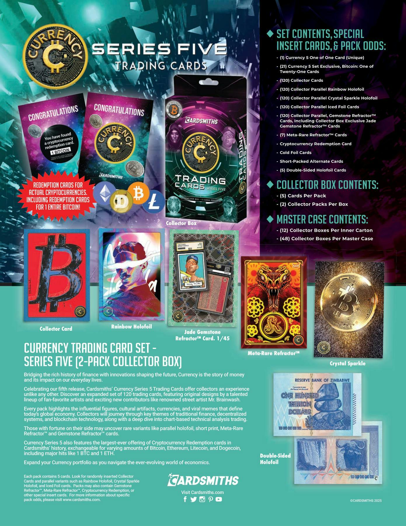 2025 Cardsmiths Currency Trading Cards Series 5 Collector Box Hanger - Trading Cards