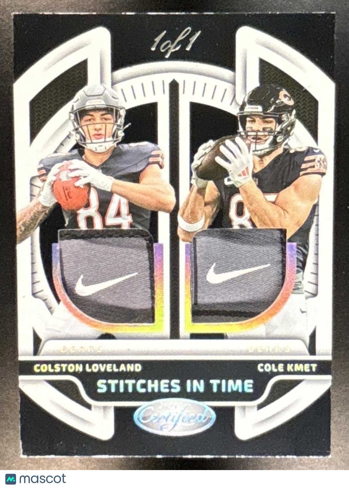2025 Certified Colston Loveland Rookies Mirror Black 1/1 #110 RC Chicago Bears - Sports Cards