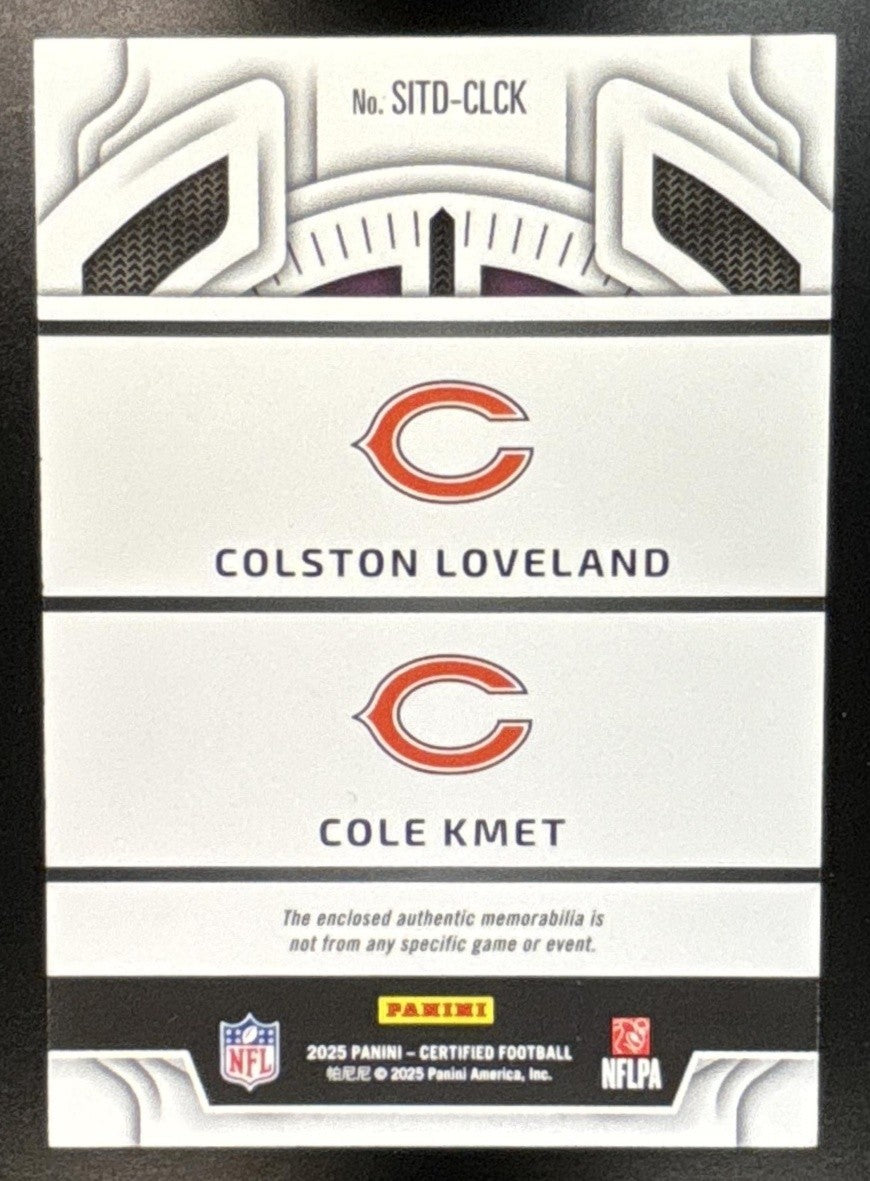 2025 Certified Colston Loveland Rookies Mirror Black 1/1 #110 RC Chicago Bears - Sports Cards