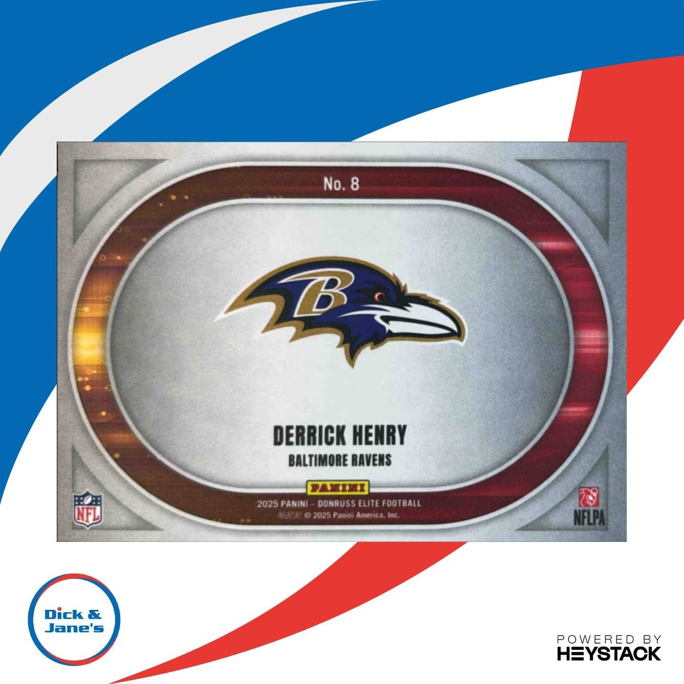 2025 Donruss Elite Derrick Henry Full Throttle Orange /199 #8 Baltimore Ravens - Sports Cards