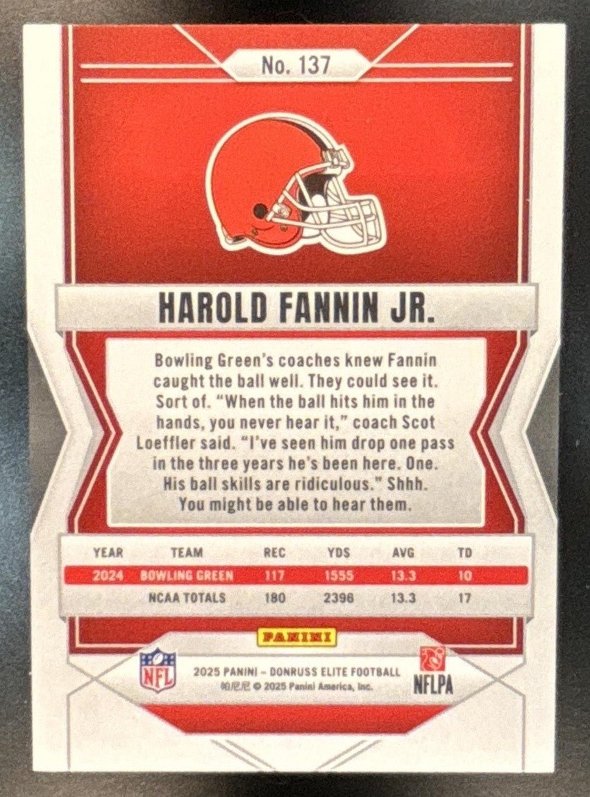 2025 Donruss Elite Harold Fannin Jr. Lime Green /999 #137 RC Cleveland Browns - Sports Cards