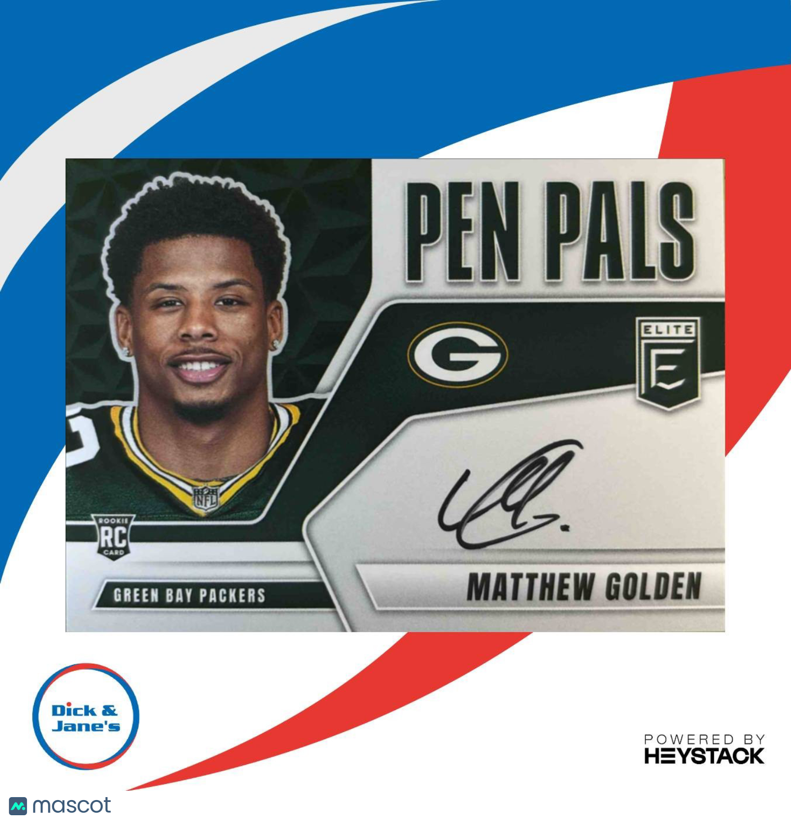2025 Donruss Elite Matthew Golden Pen Pals (Horizontal) Auto Green Bay Packers - Sports Cards