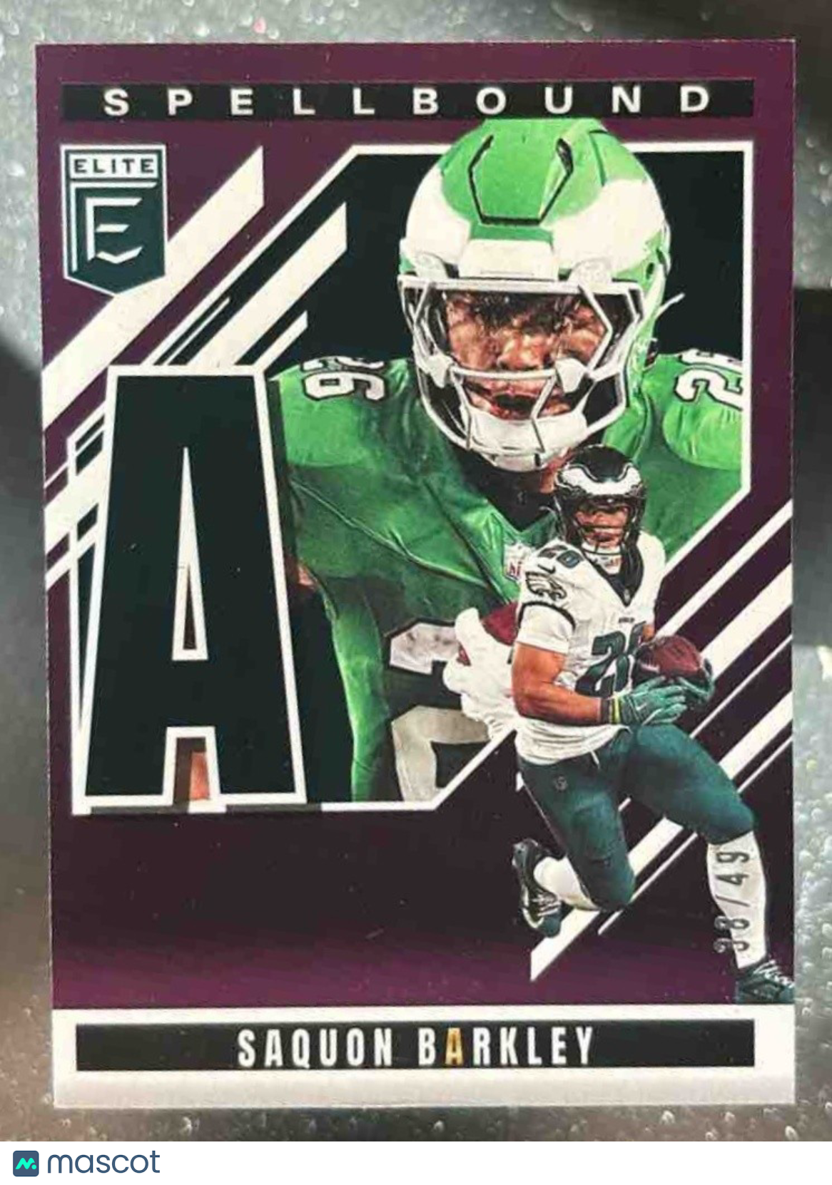 2025 Donruss Elite Saquon Barkley Spellbound Purple ’A’ /49 Philadelphia Eagles - Sports Cards