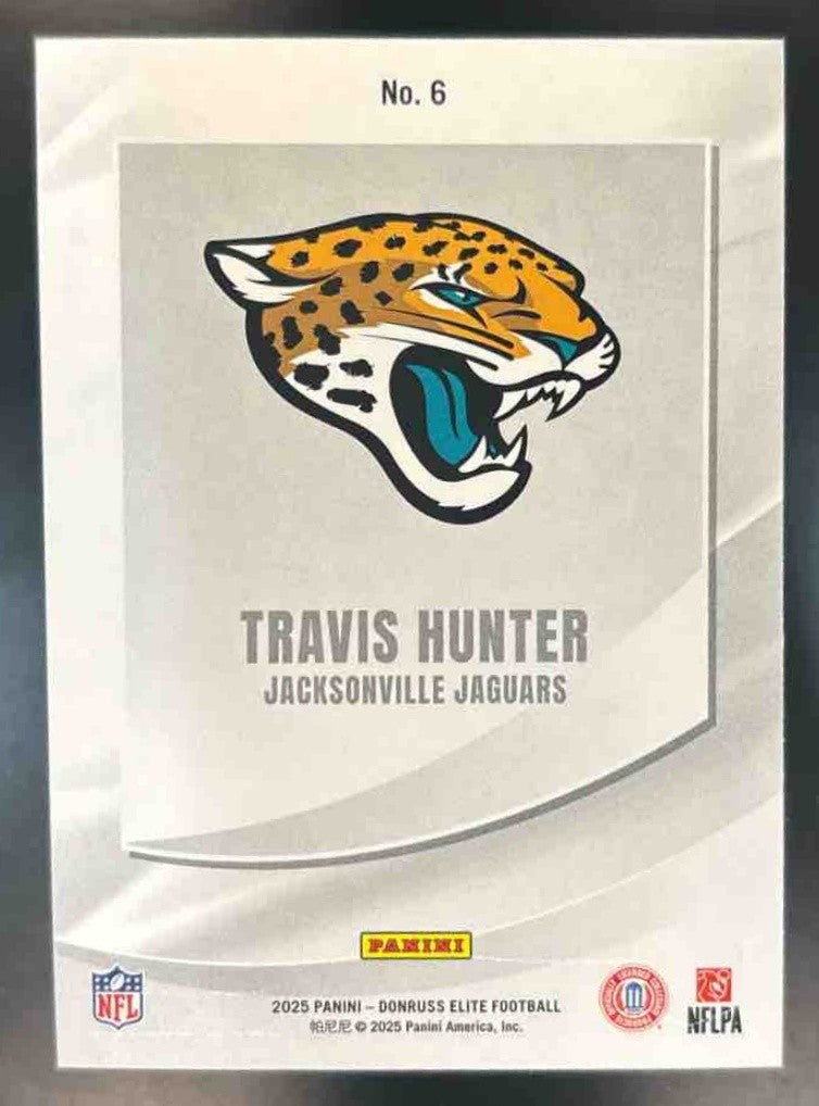 2025 Donruss Elite Travis Hunter Rookie Elitist /799 #6 Jacksonville Jaguars - Sports Cards