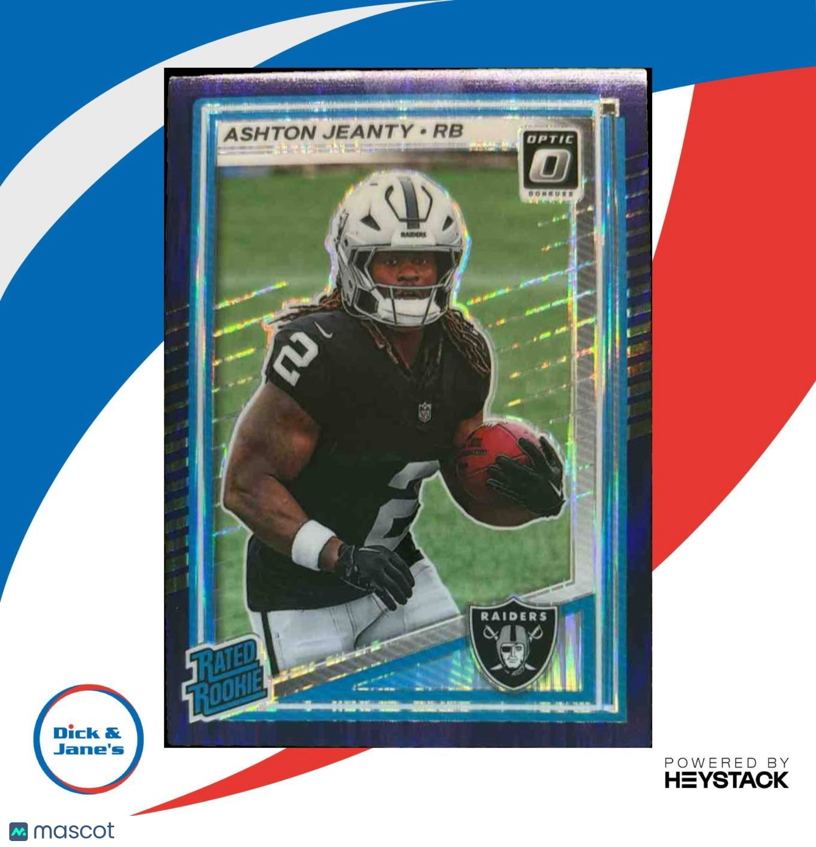 2025 Donruss Optic Ashton Jeanty Purple Shock Prizm #202 Las Vegas Raiders - Sports Cards