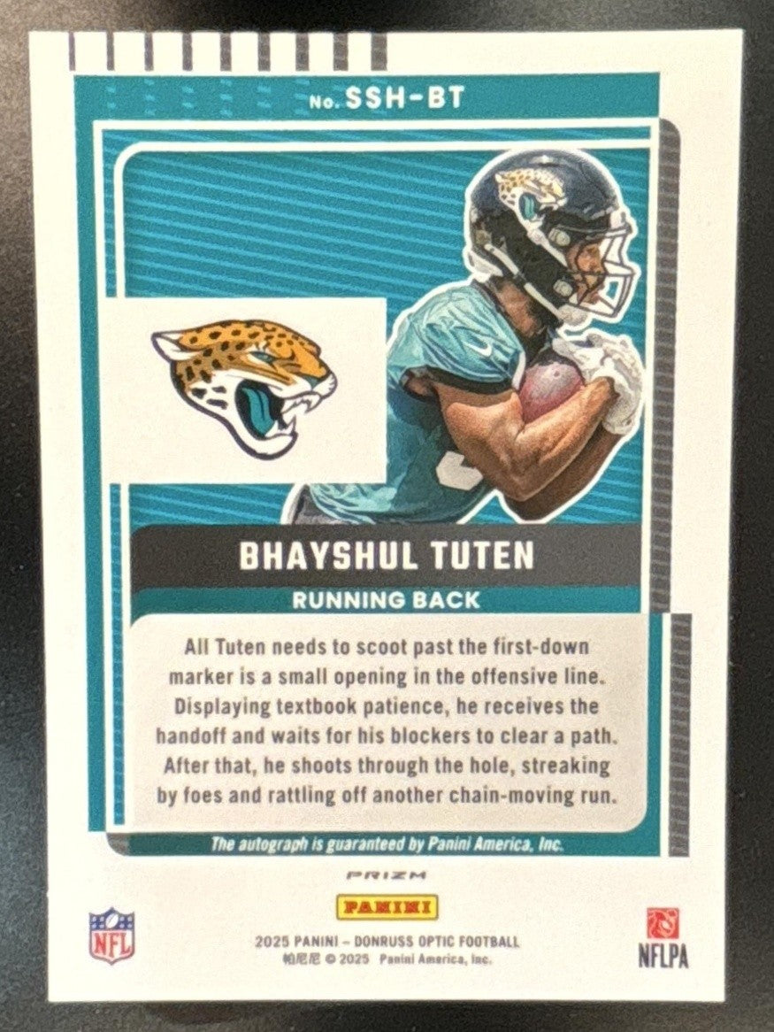2025 Donruss Optic Bhayshul Tuten Signature Series RC Auto Jacksonville Jaguars - Sports Cards