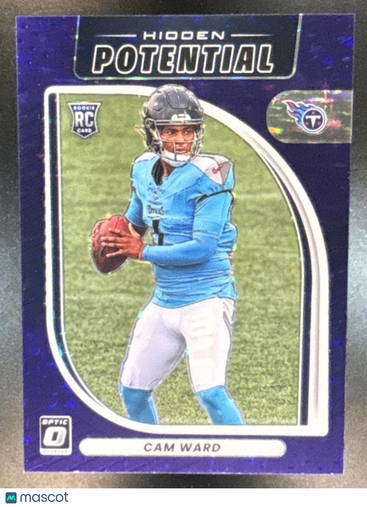 2025 Donruss Optic Cam Ward Hidden Potential Purple /25 #1 RC Tennessee Titans - Sports Cards