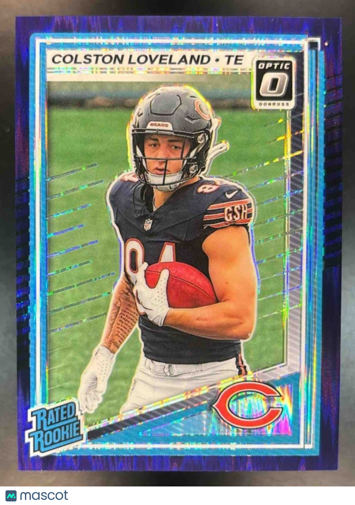 2025 Donruss Optic Colston Loveland Purple Shock Prizm #204 Chicago Bears - Sports Cards