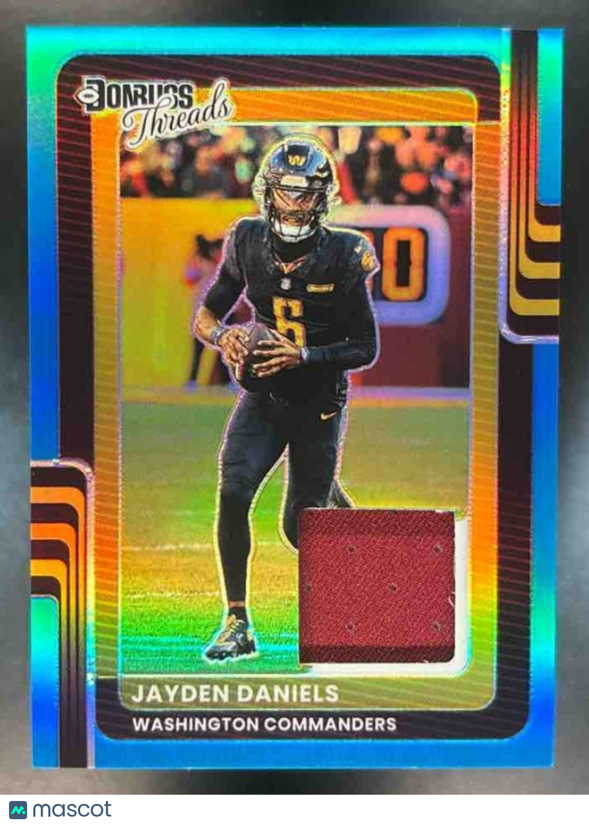 2025 Donruss Optic Jayden Daniels Threads Neon Blue MEM Washington Commanders - Sports Cards