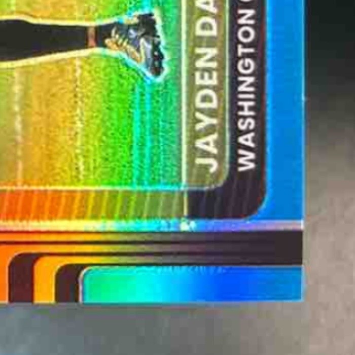 2025 Donruss Optic Jayden Daniels Threads Neon Blue MEM Washington Commanders - Sports Cards