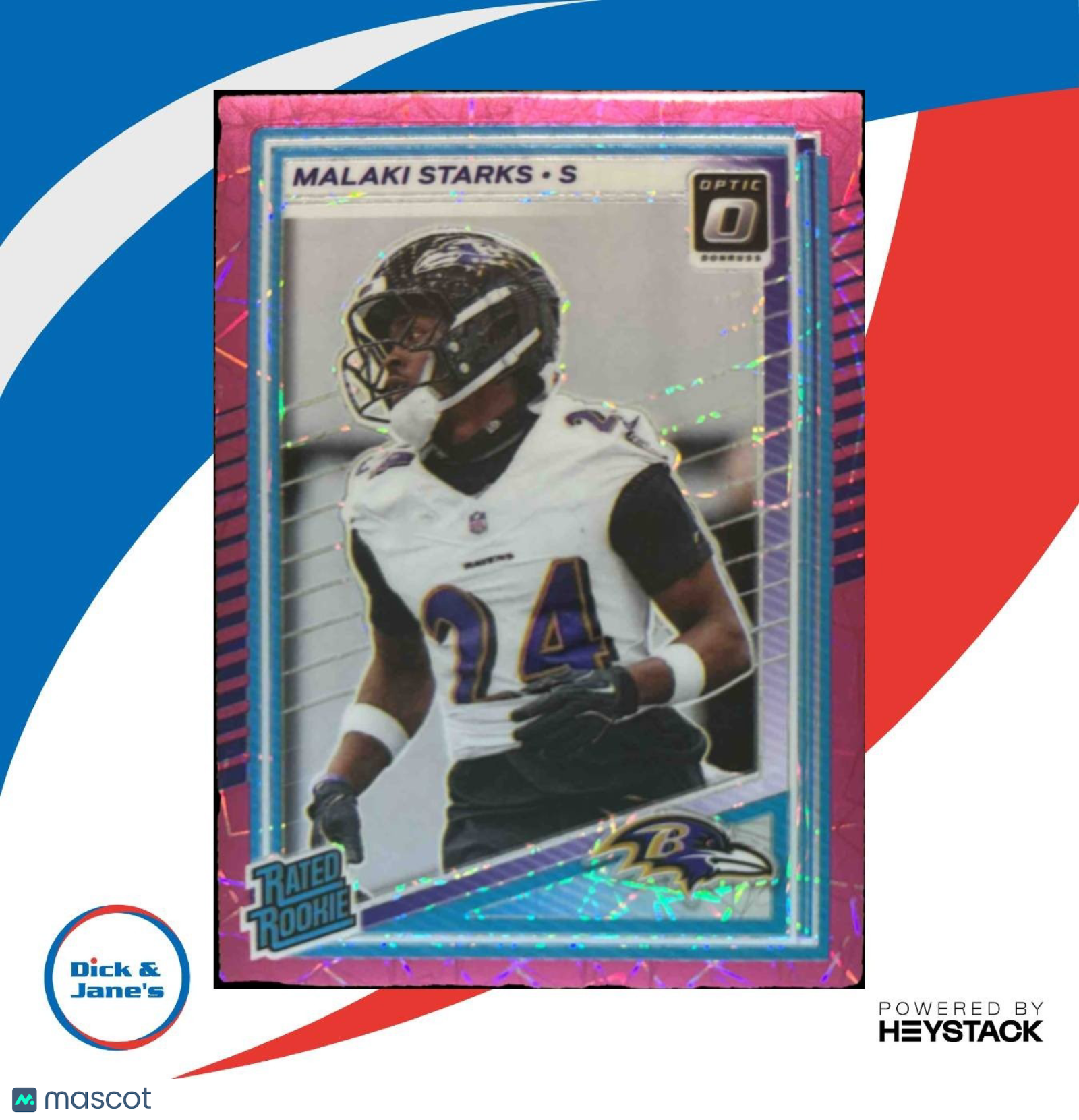 2025 Donruss Optic Malaki Starks Pink Velocity /99 #256 Baltimore Ravens - Sports Cards