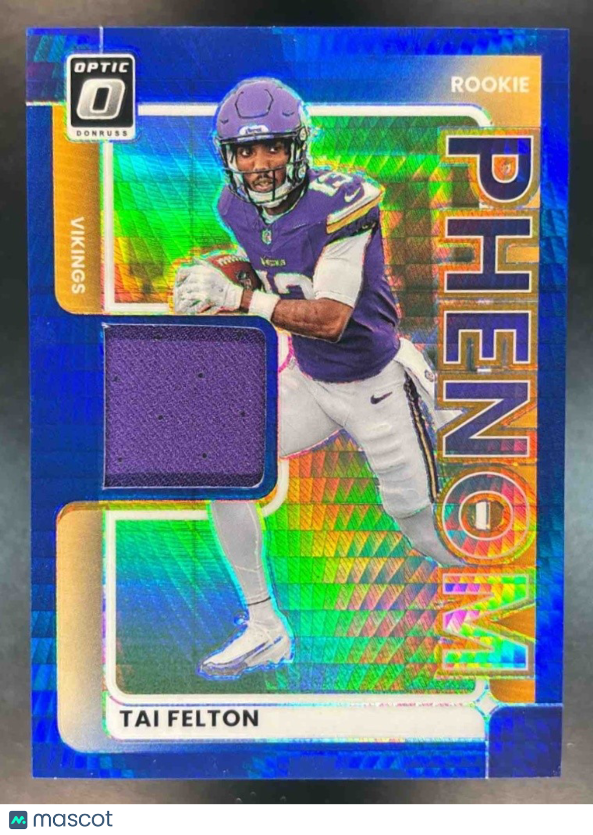 2025 Donruss Optic Tai Felton Rookie Phenoms Blue Hyper Prizm MEM RC Vikings - Sports Cards