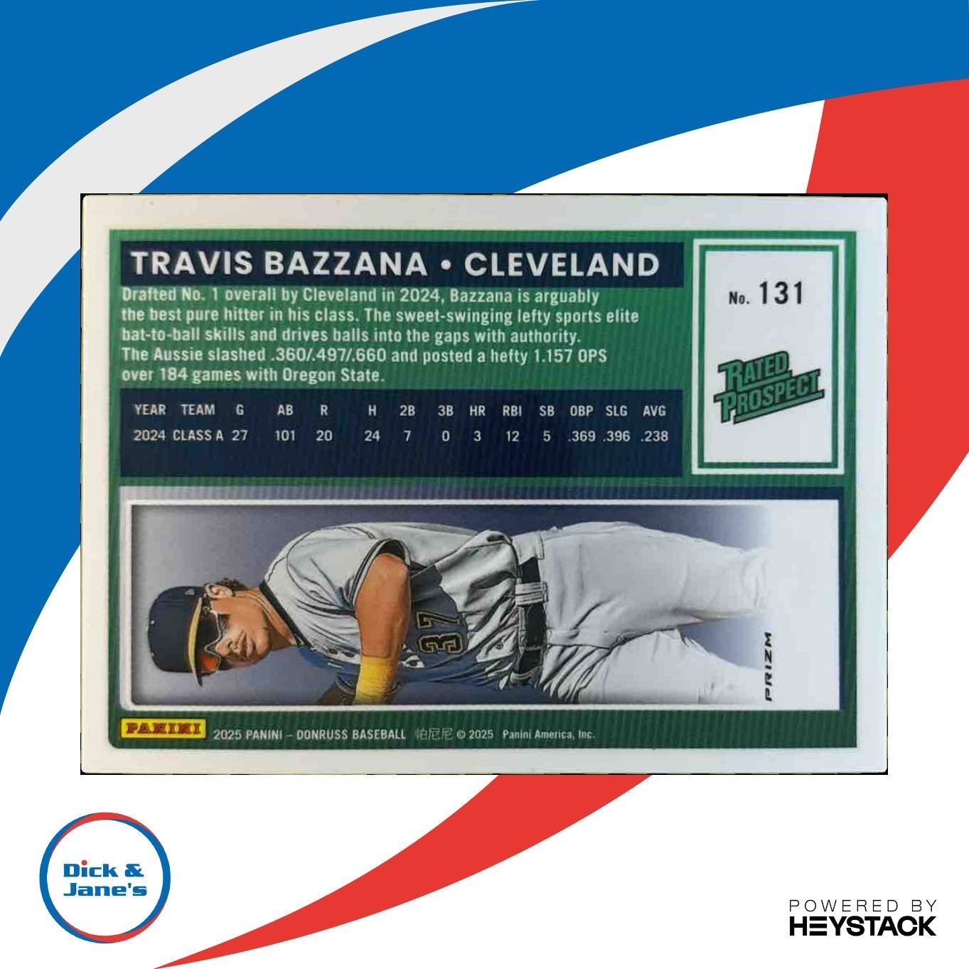 2025 Donruss Travis Bazzana Optic Orange Velocity #131 Cleveland Guardians - Sports Cards