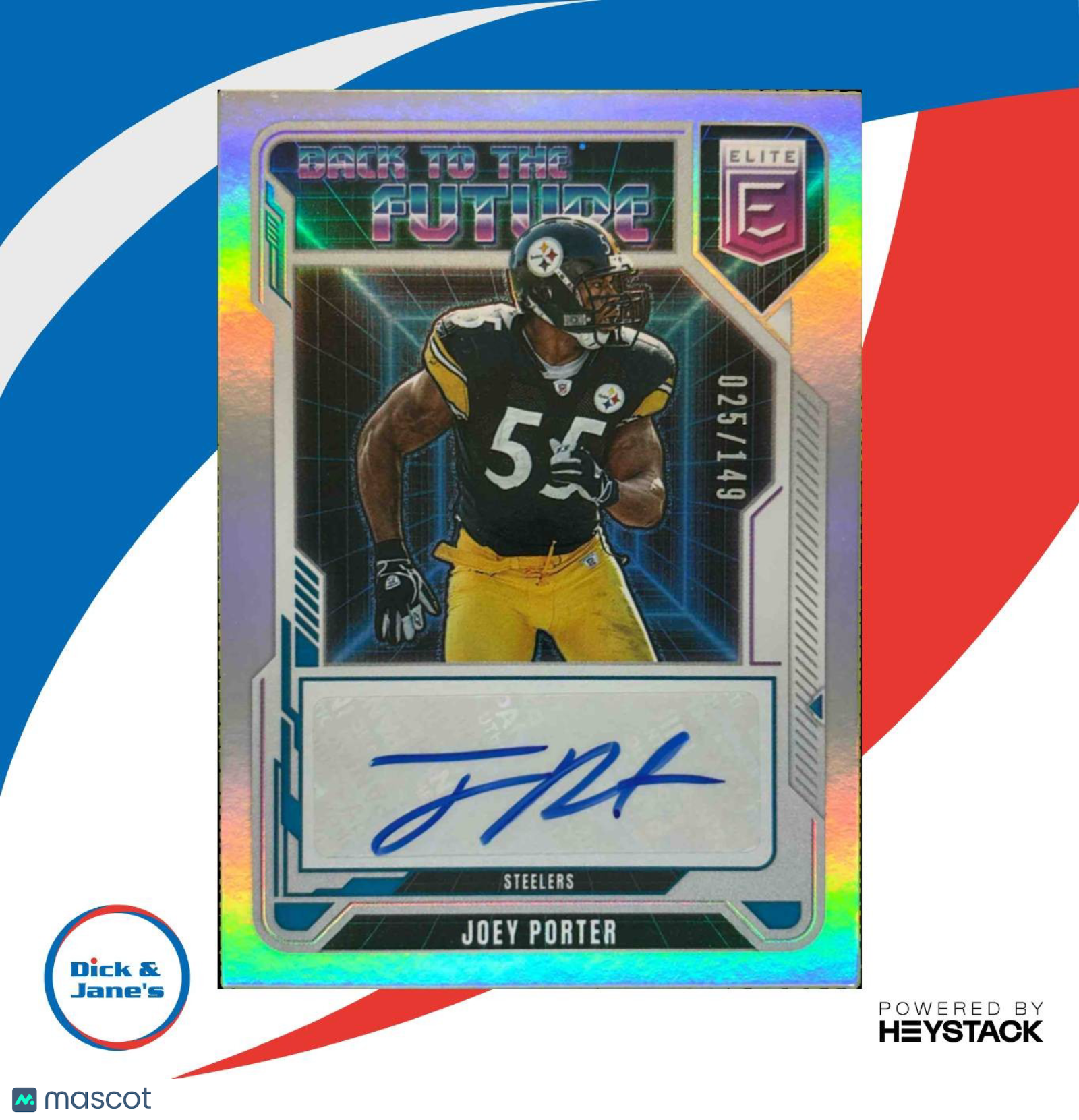 2025 Elite Joey Porter Back to the Future Signatures 25/149 Auto Steelers - Sports Cards