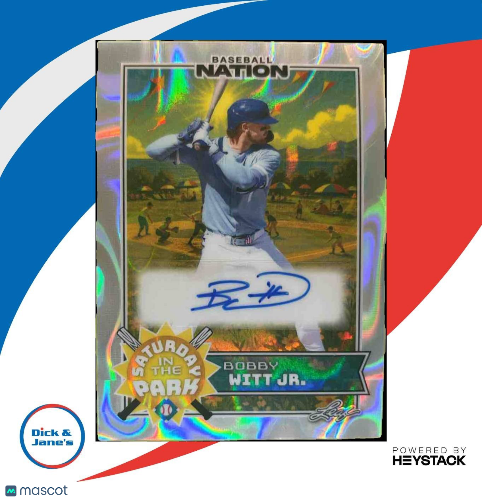 2025 Leaf Baseball Nation Bobby Witt Jr. Saturday in the Park Auto Silver /15 - Sports Cards