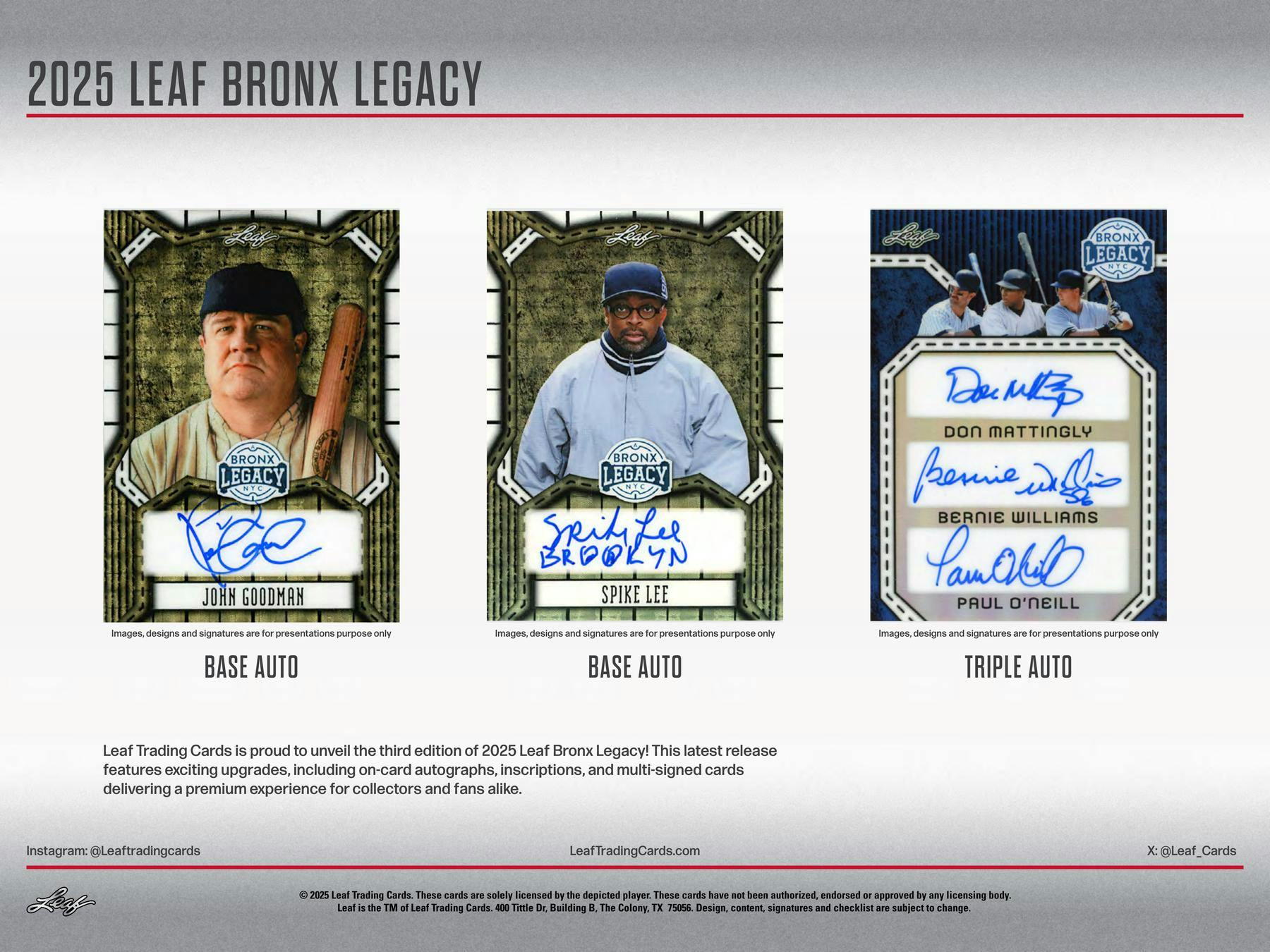 2025 Leaf Bronx Legacy NYC Series III Baseball Hobby Box (4 Premium Hits) - MLB Hobby Box