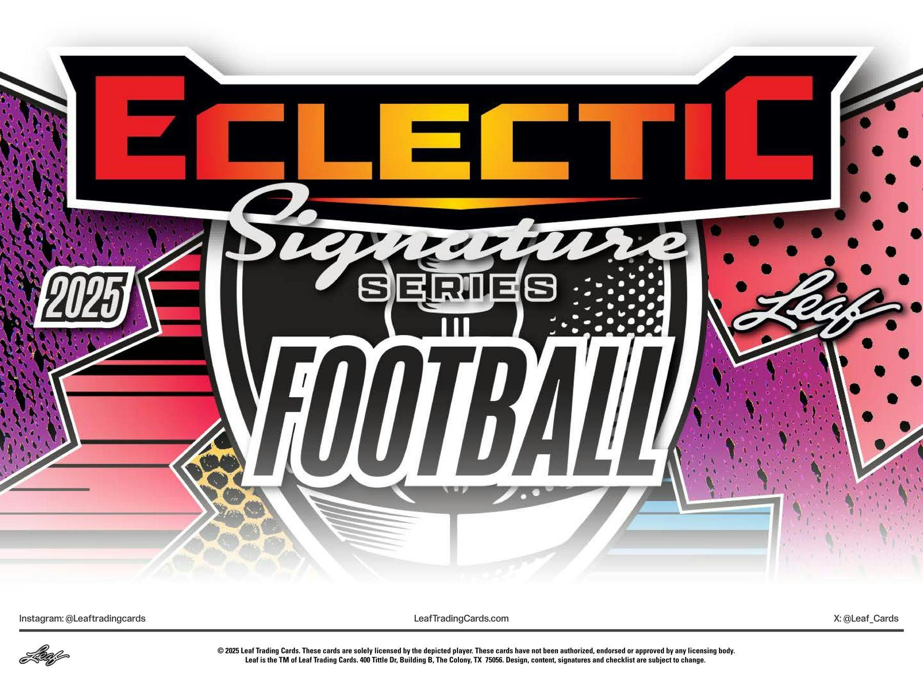 2025 Leaf Eclectic Signature Series Football Hobby Box (6 Autos) - NFL Hobby Box