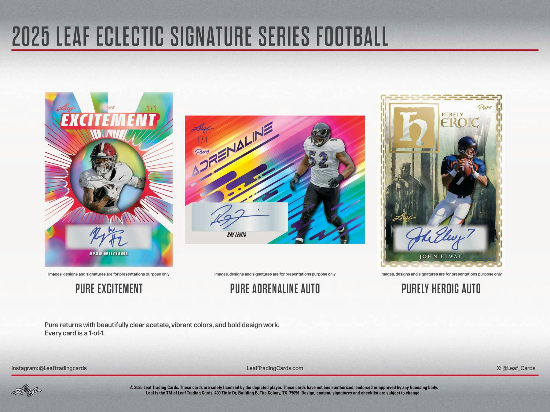 2025 Leaf Eclectic Signature Series Football Mythical Hobby Box (8 Autos) - NFL Hobby Box