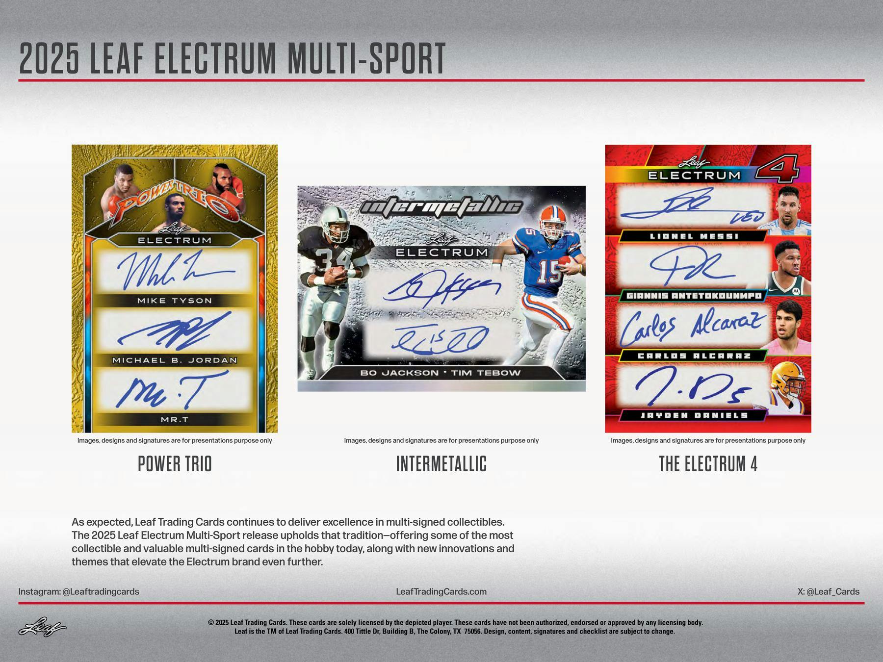 2025 Leaf Electrum Multisport Hobby Box (3 Premium Hits) - Hobby Box