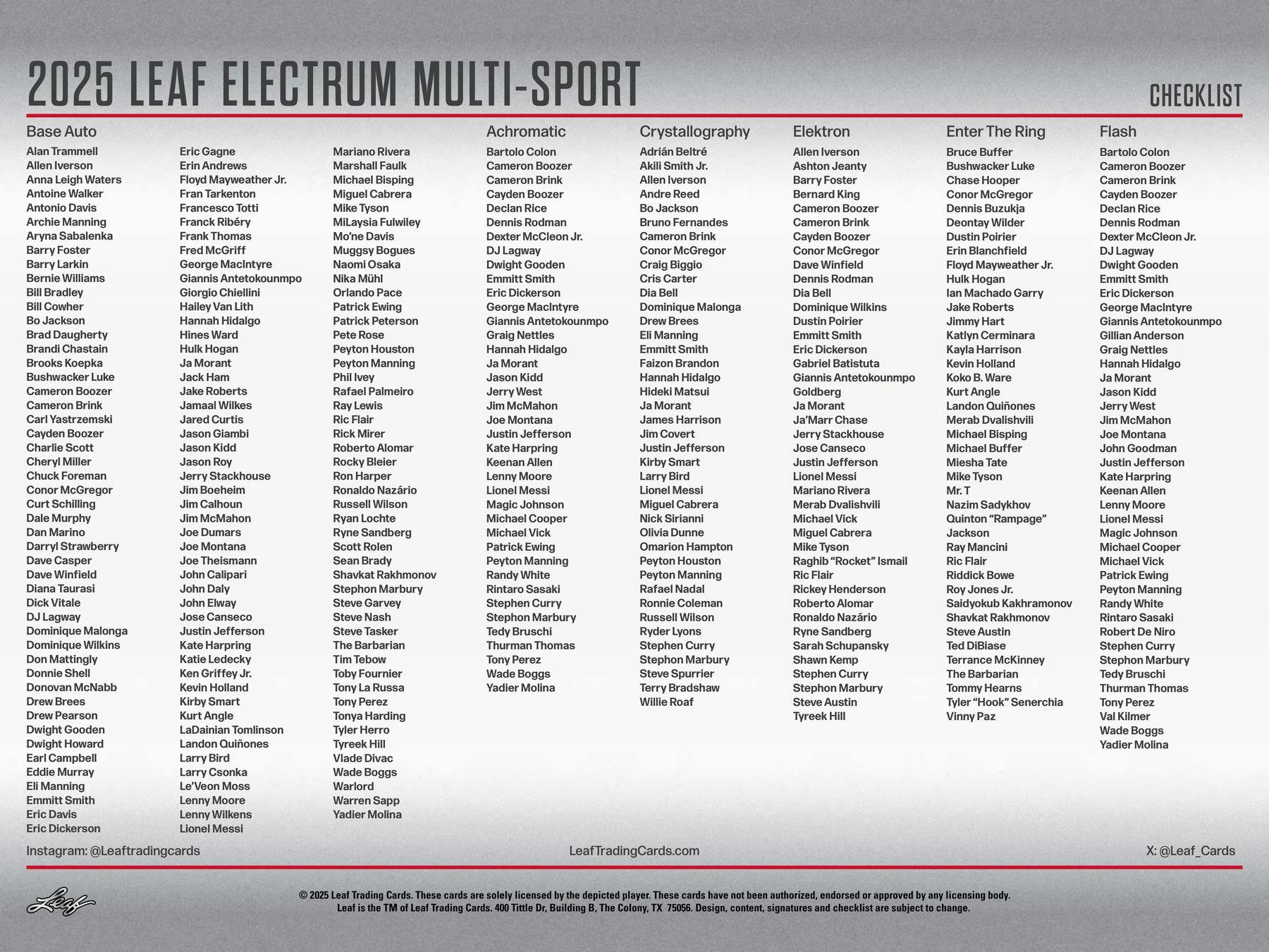 2025 Leaf Electrum Multisport Hobby Box (3 Premium Hits) - Hobby Box