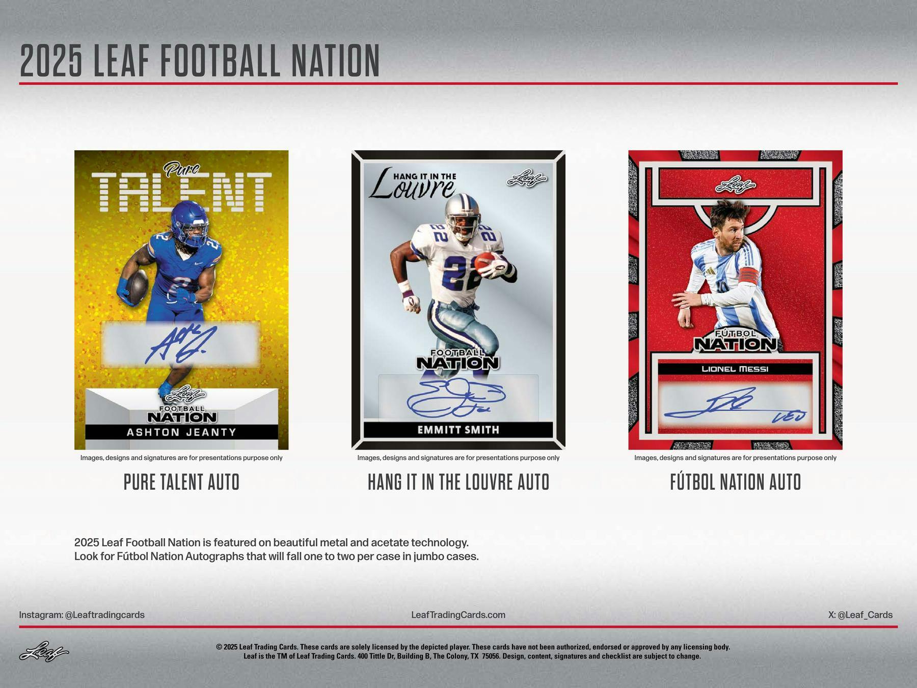 2025 Leaf Football Nation Hobby Jumbo Box (10 Autographs) Soccer Futbol Autos??? - NFL Hobby Box