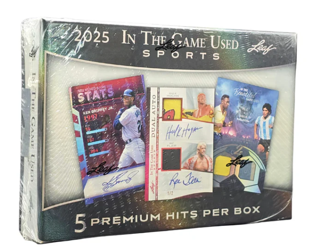 2025 Leaf In The Game Used Hobby Box (5 Premium Hits) - Hobby Box