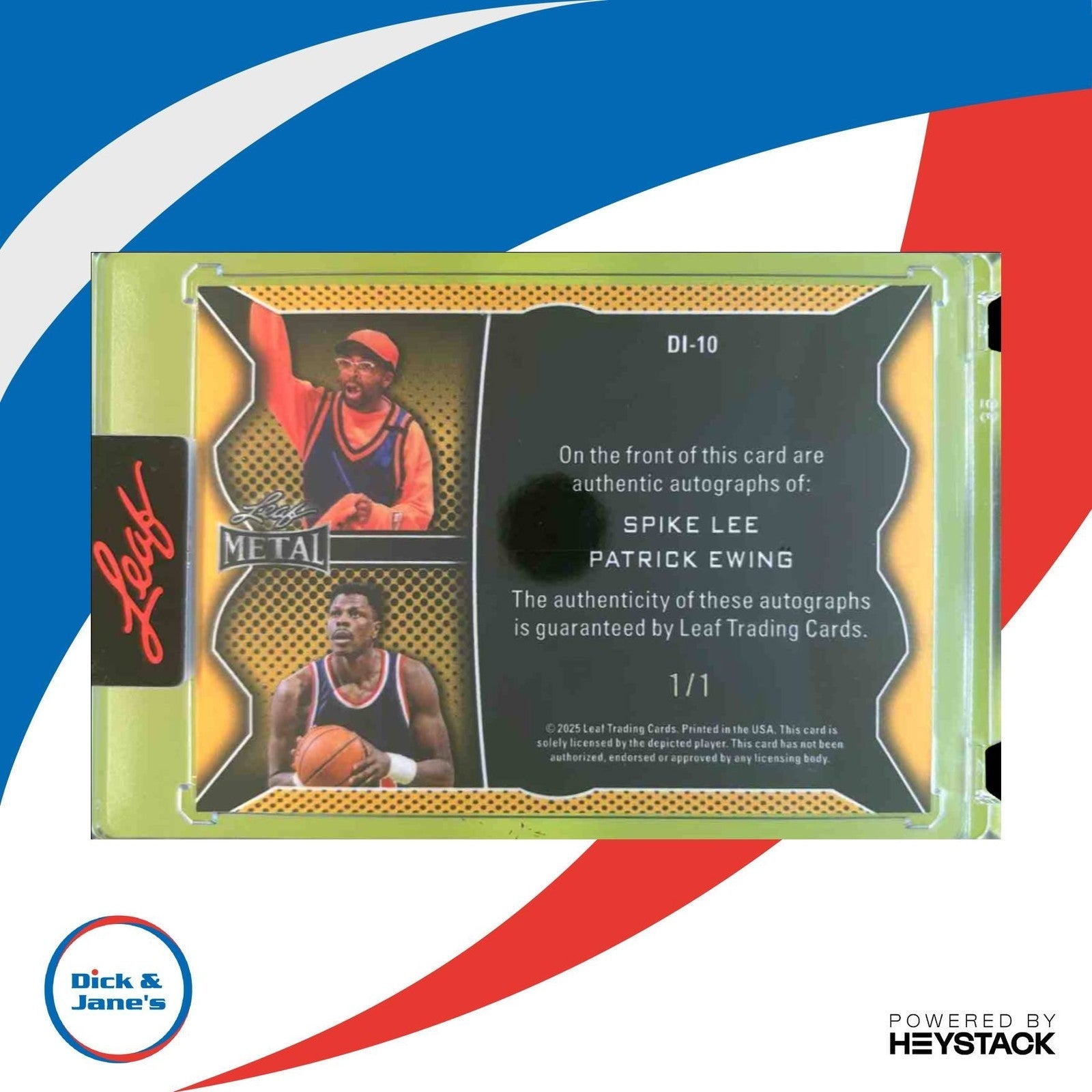 2025 Leaf Metal Authentics Spike Lee Patrick Ewing Dual Auto 1/1 #DI-10 - Sports Cards