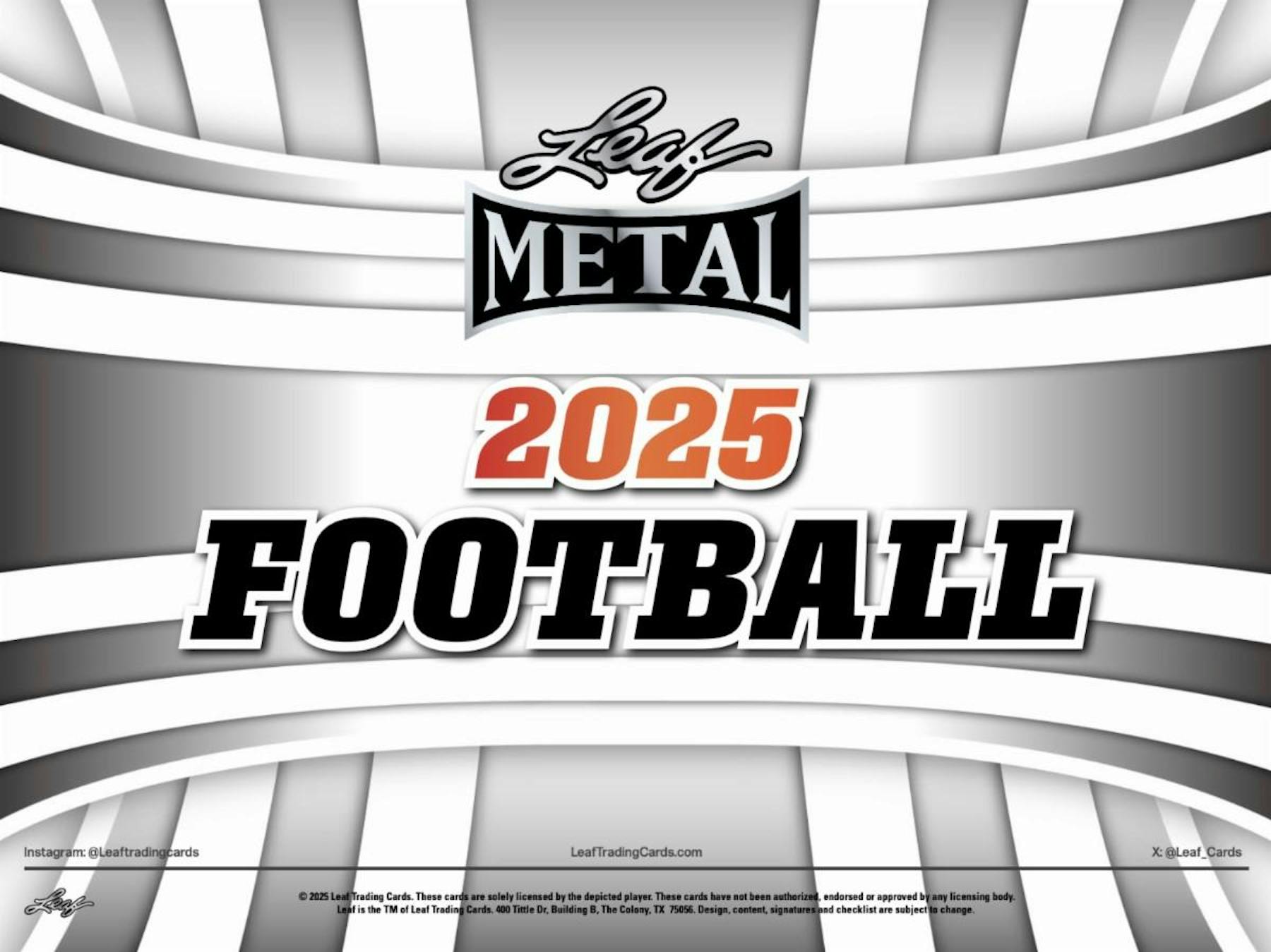 2025 Leaf Metal Football Hobby Jumbo Box (9 + 1 Hobby Auto) - NFL Hobby Box