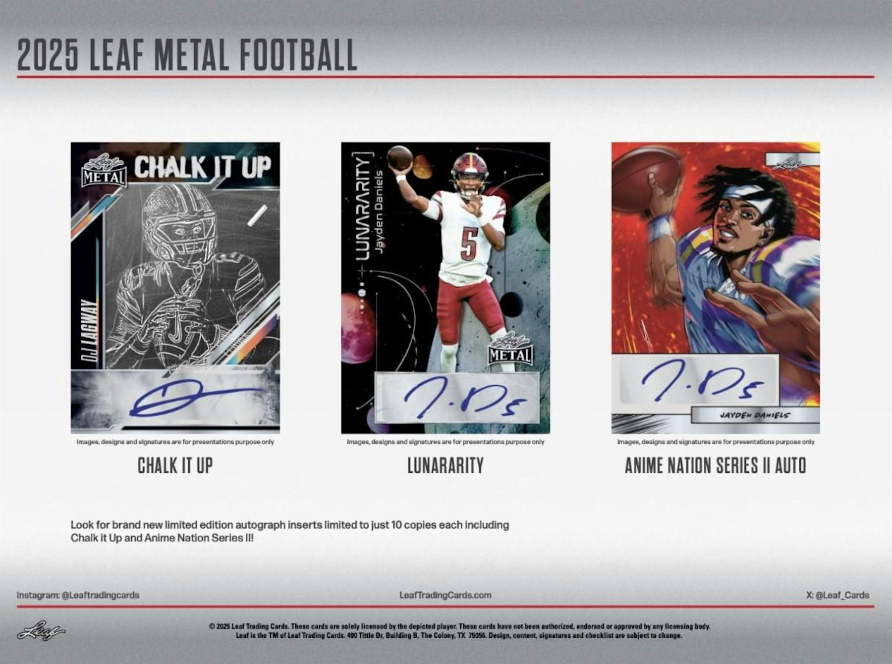 2025 Leaf Metal Football Hobby Jumbo Box (9 + 1 Hobby Auto) - NFL Hobby Box