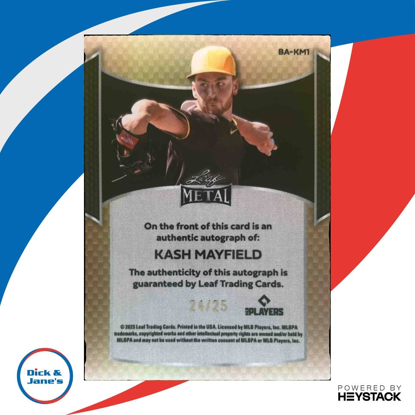 2025 Leaf Metal Kash Mayfield Auto Prismatic Blue 24/25 #BA-KM1 - Sports Cards