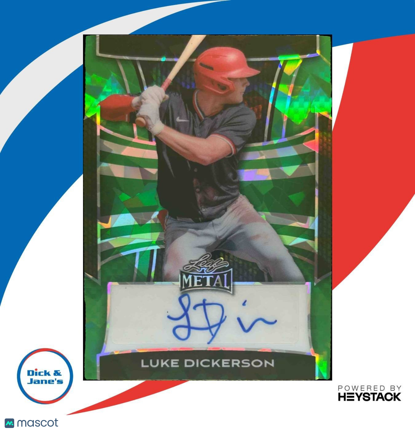 2025 Leaf Metal Luke Dickerson Auto Crystal Green 5/6 #BA-LD1 - Sports Cards