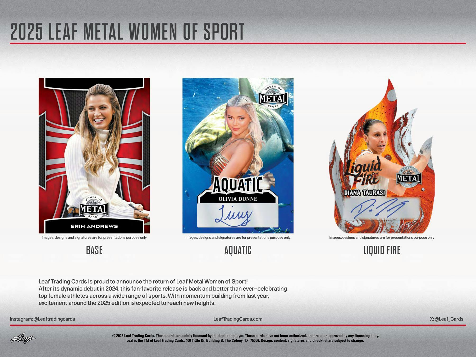 2025 Leaf Metal Women of Sport Hobby Box (4 Autos) - NFL Hobby Box