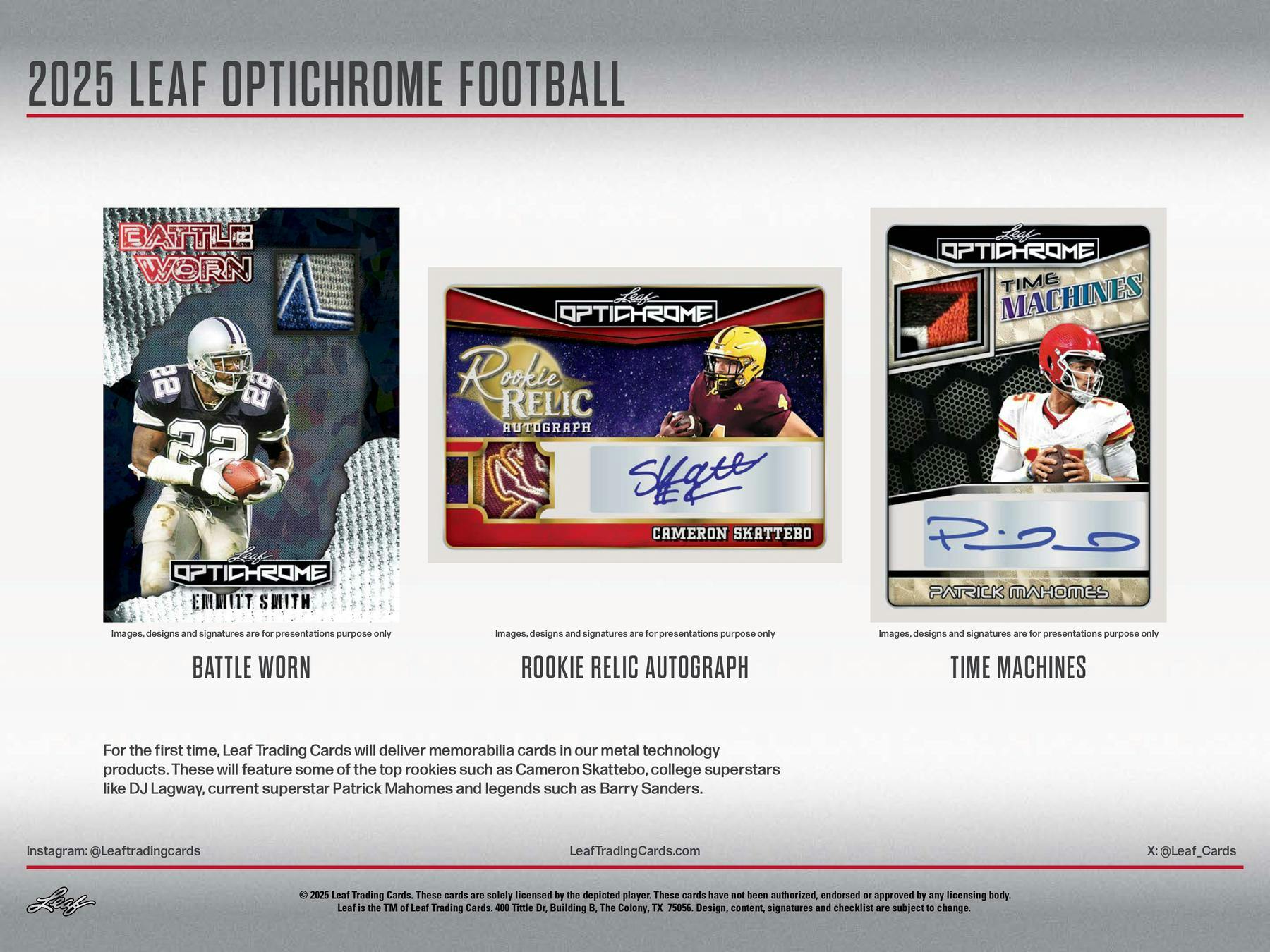 2025 Leaf Optichrome Football Hobby Box (6 Autographs) NFL Hobby Box