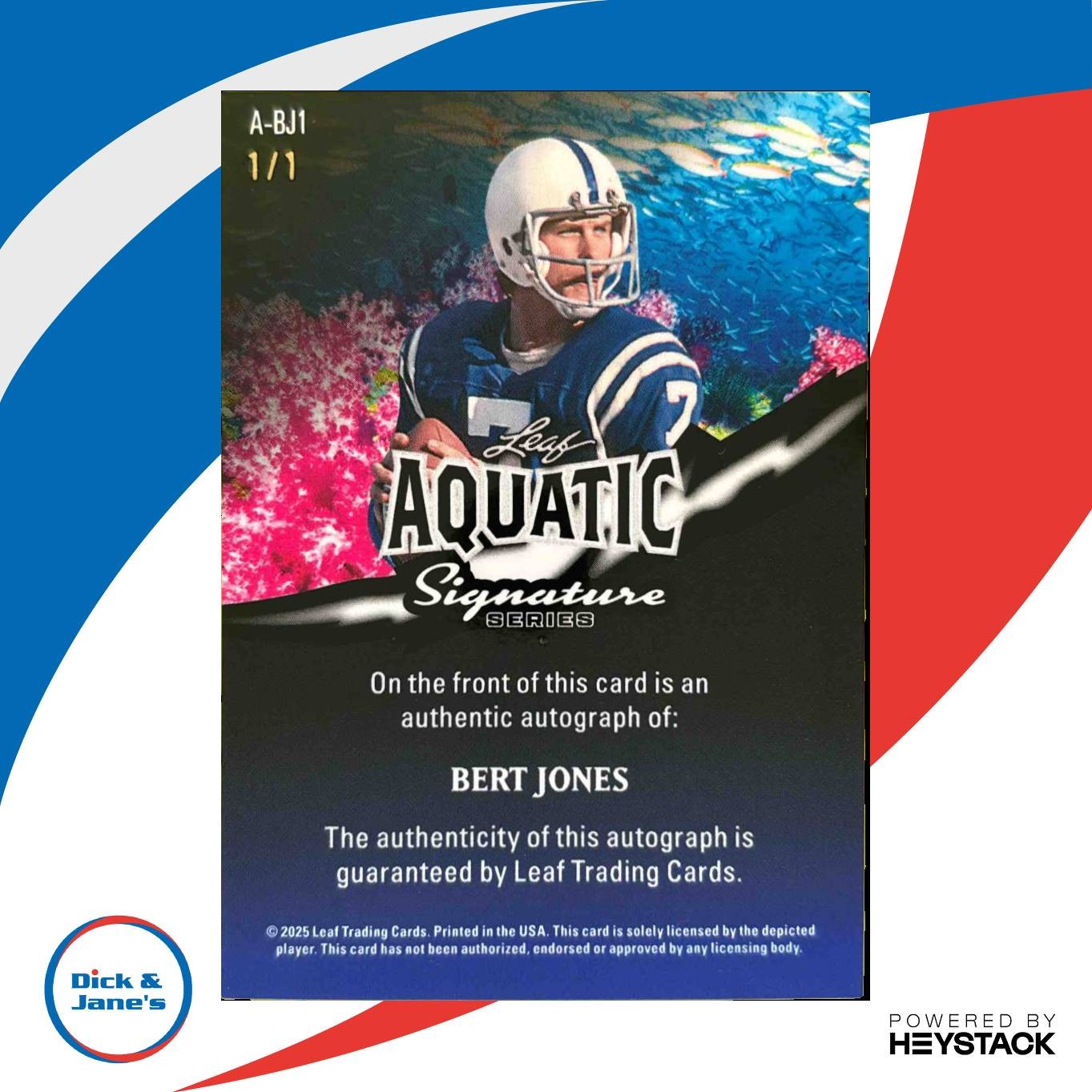 2025 Leaf Signature Series Bert Jones Aquatic Lava Orca 1/1 #A-BJ1 Auto - Sports Cards