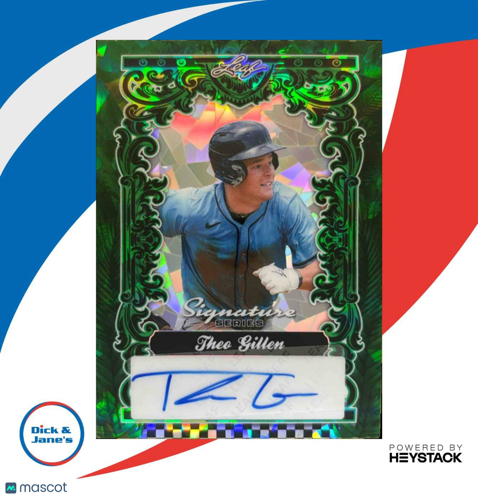 2025 Leaf Signature Series Theo Gillen Auto Crystal Green 1/1 #BA-TG1 - Sports Cards