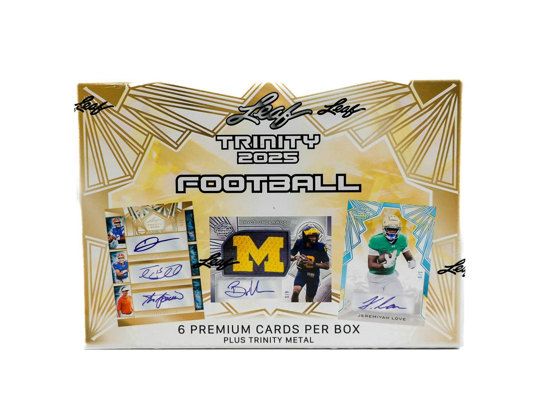 2025 Leaf Trinity Football Hobby Box (6 Cards + Trinity Metal Auto Memorabilia) - NFL Hobby Box