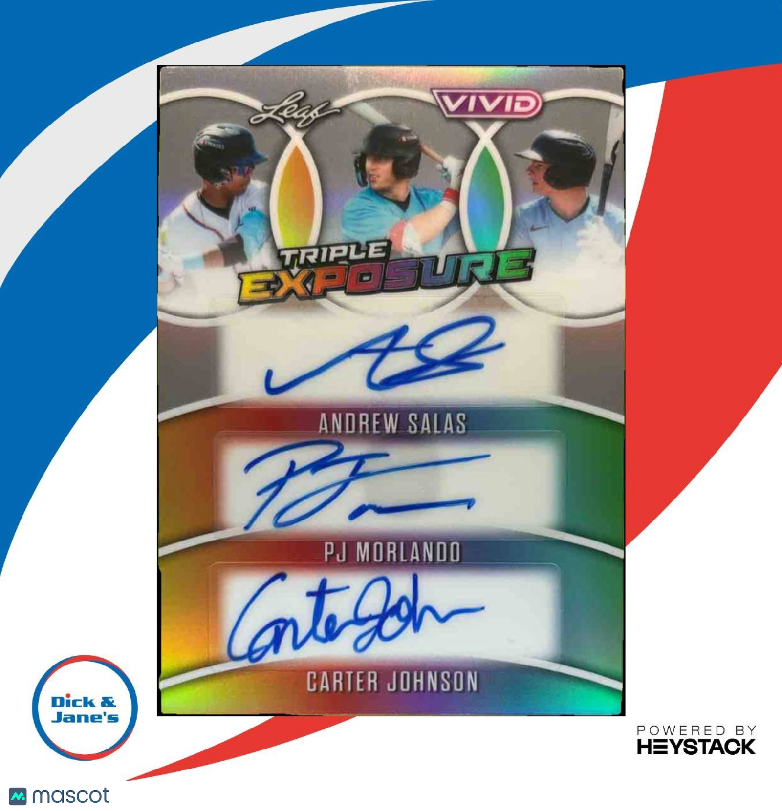2025 Leaf Vivid Andrew Salas PJ Morlando Carter Johnson Triple Exposure Auto /3 - Sports Cards