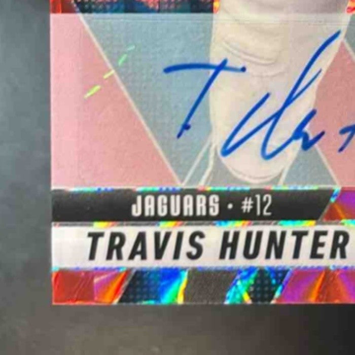 2025 Mosaic Travis Hunter Rookie Auto Red Prizm /199 #301 RC Jacksonville Jaguar - Sports Cards