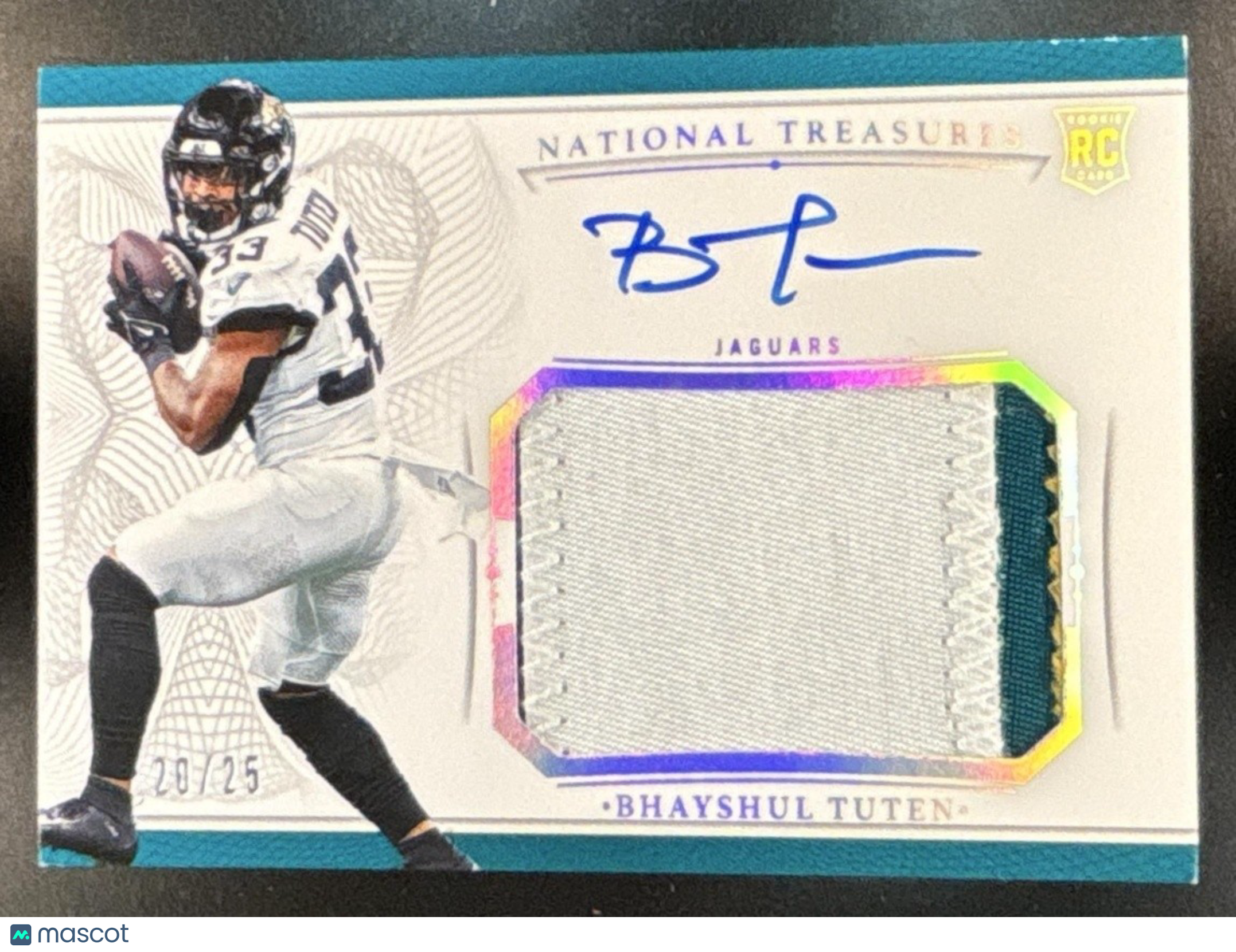 2025 National Treasures Bhayshul Tuten Crossover Patch Auto /25 MEM RC Jaguars - Sports Cards