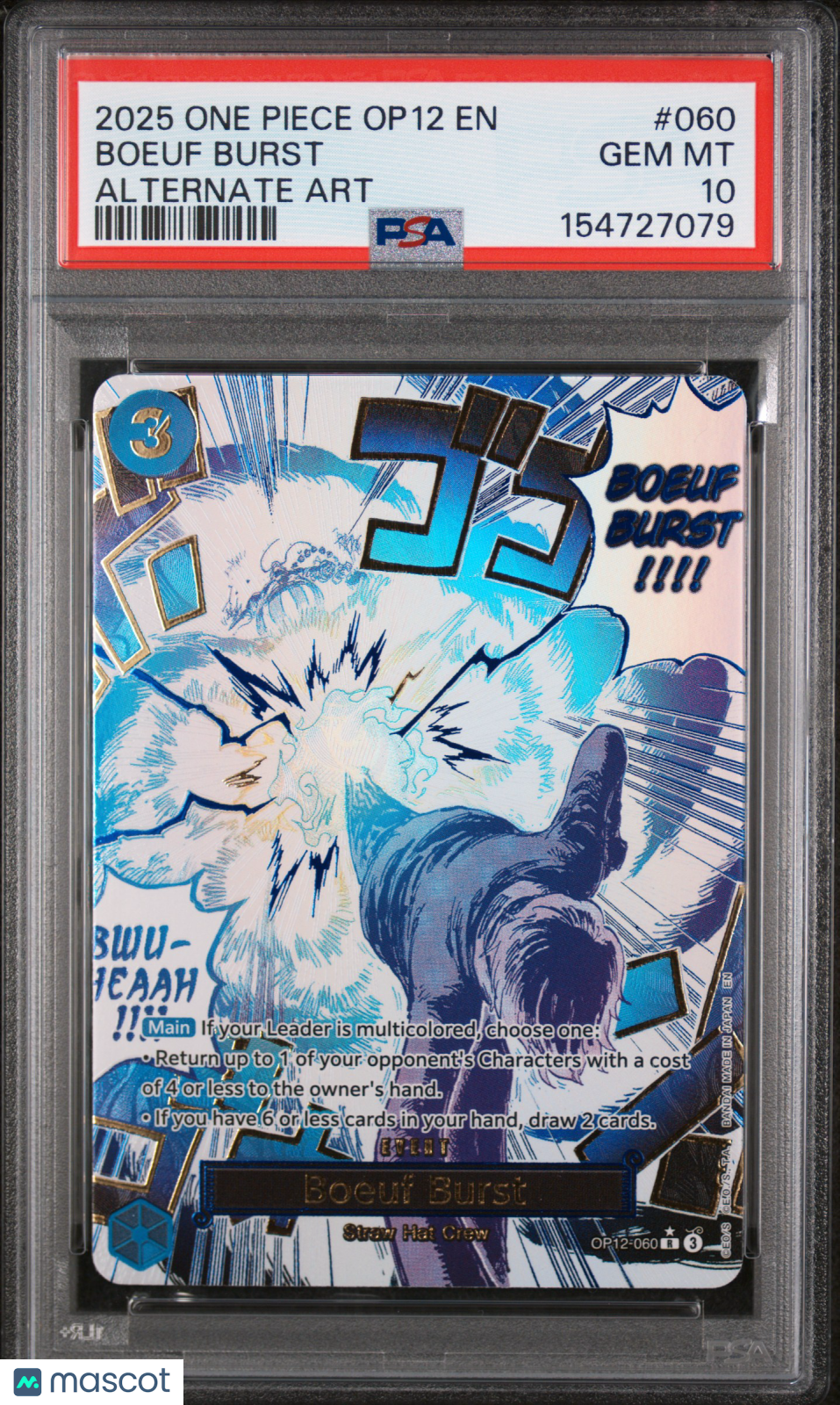 2025 One Piece OP12-Legacy Of The Master Boeuf Burst Alt Art PSA 10 - Graded TCG/CCG