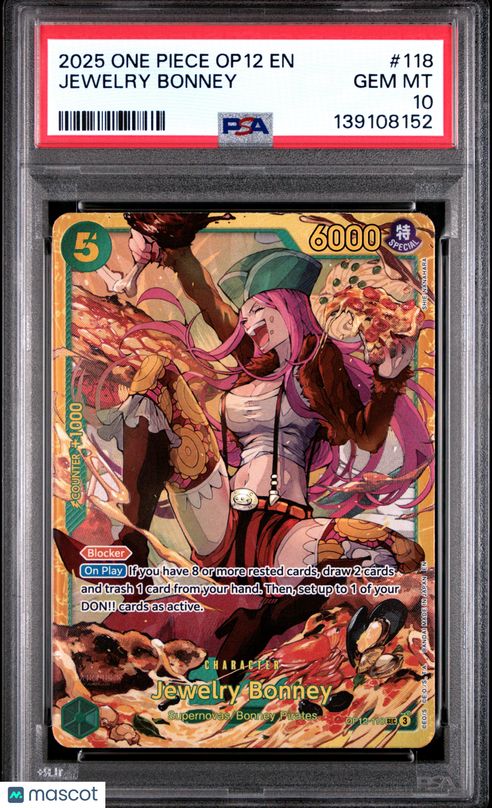 2025 One Piece OP12-Legacy Of The Master Jewelry Bonney PSA 10 GEM MINT - Graded TCG/CCG