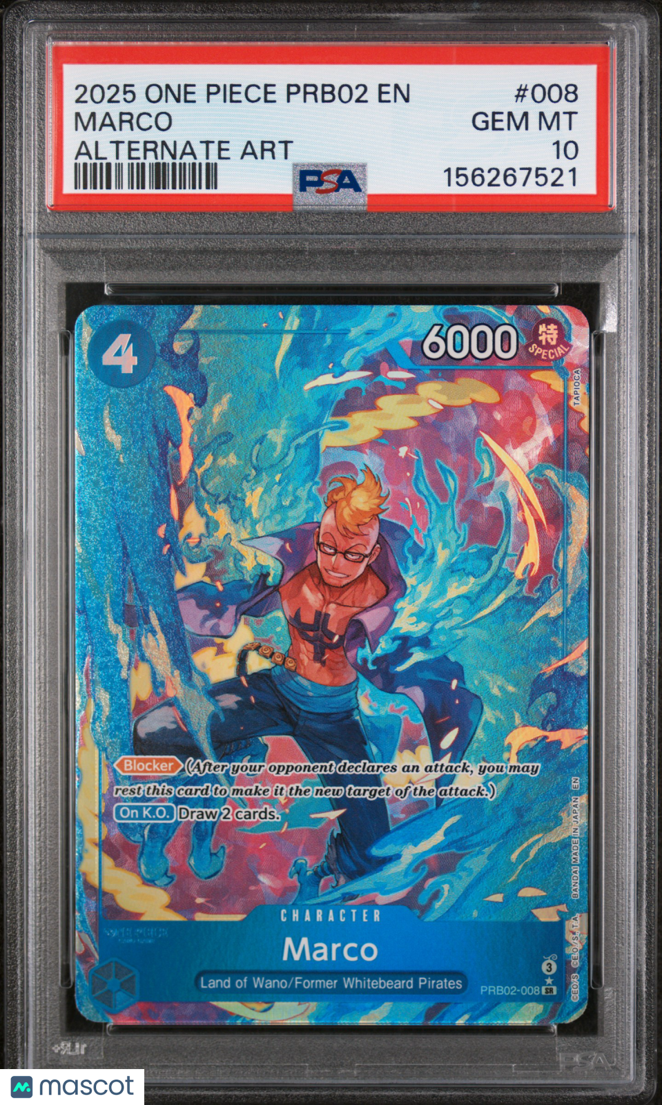 2025 One Piece Premium Booster-The Best Vol.2 Marco Alt Art PSA 10 GEM MINT - Graded TCG/CCG