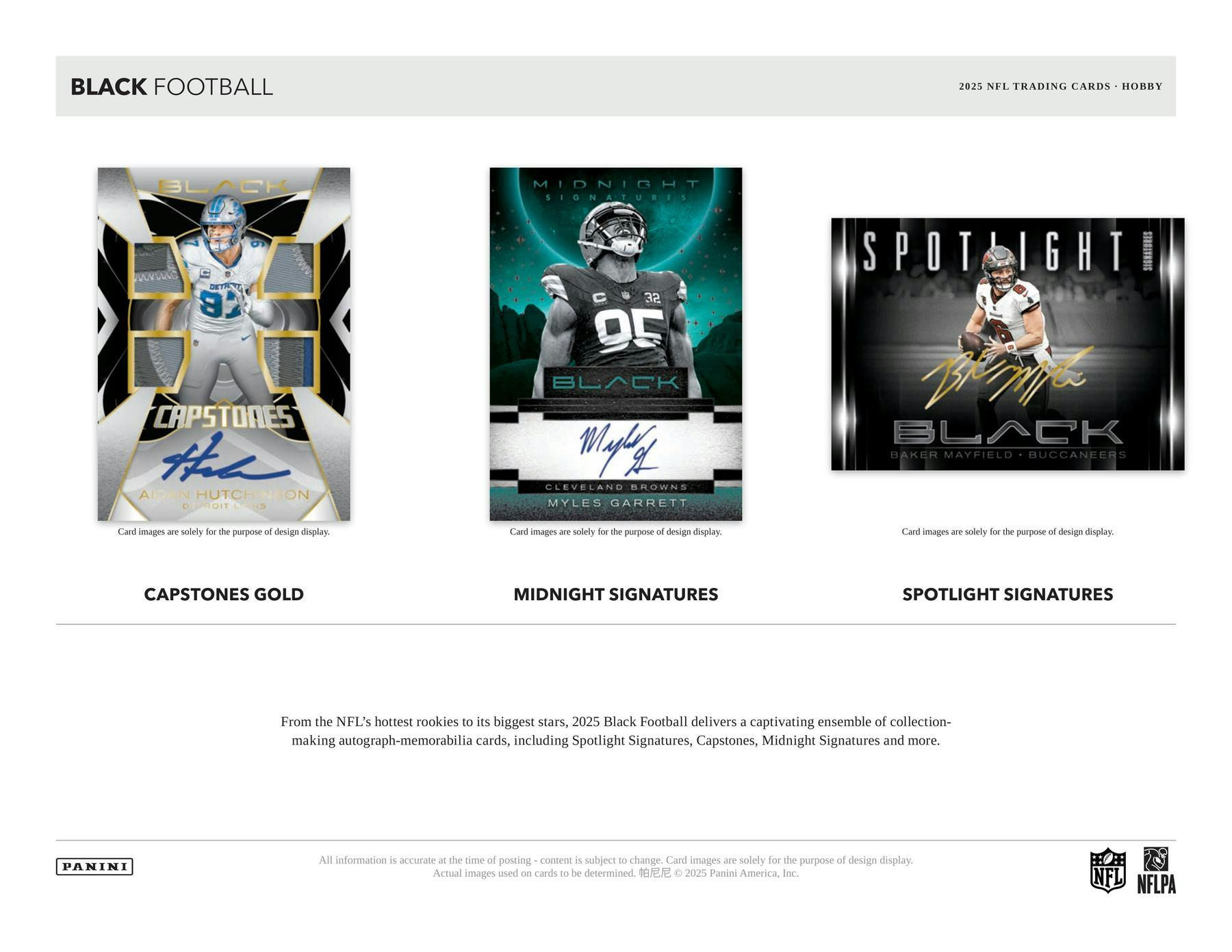 2025 Panini Black Football Hobby Box (3 Hits) - NFL Hobby Box