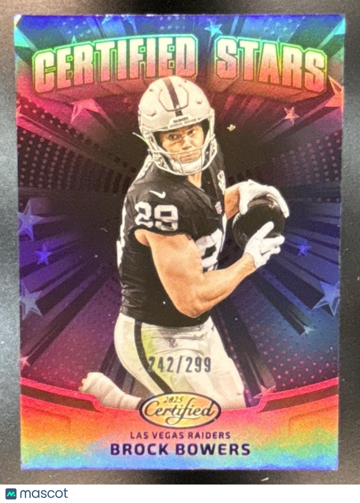 2025 Panini Certified Brock Bowers Stars Mirror Purple /299 Las Vegas Raiders - Sports Cards