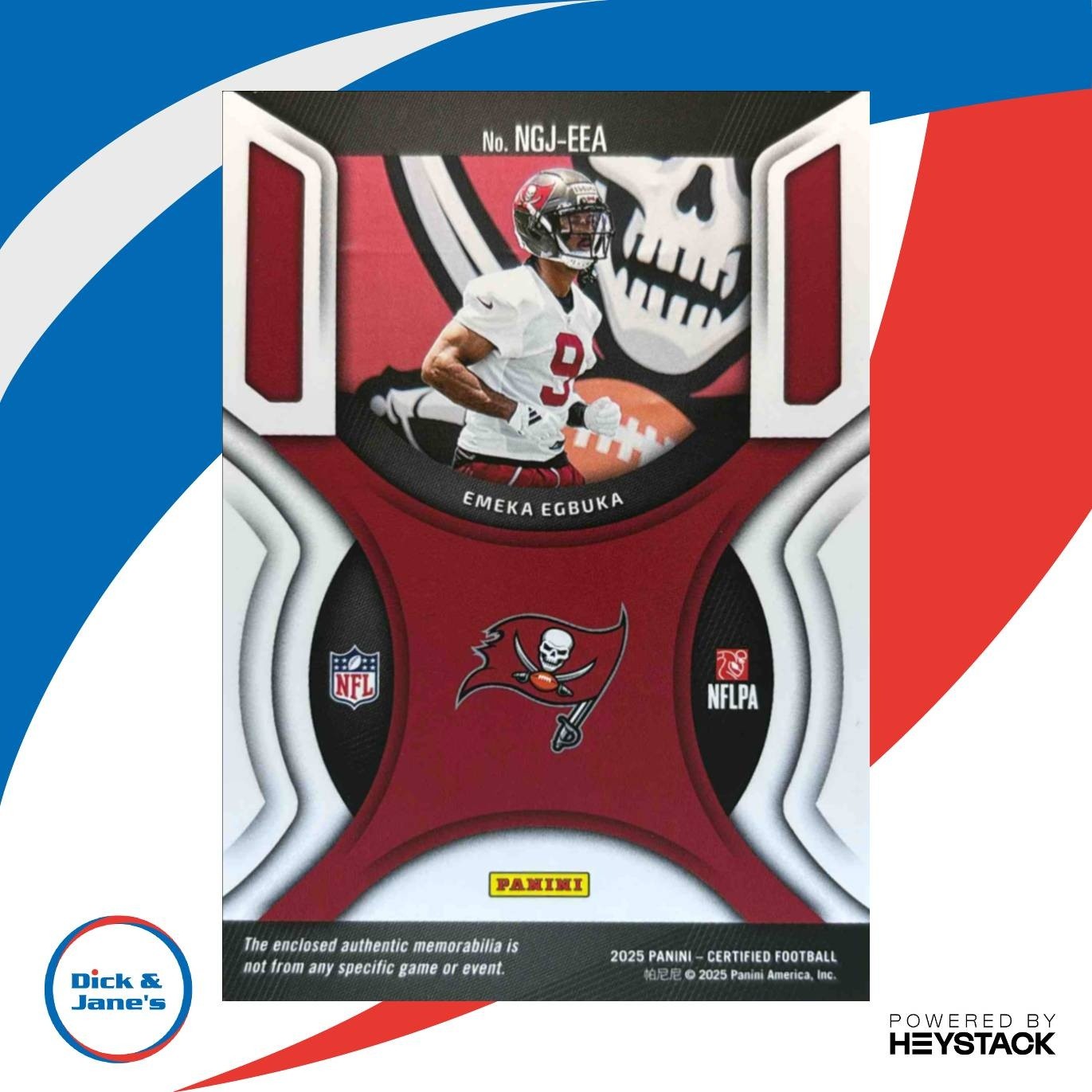 2025 Panini Certified Emeka Egbuka New Generation Jerseys Mirror /499 Buccaneers - Sports Cards