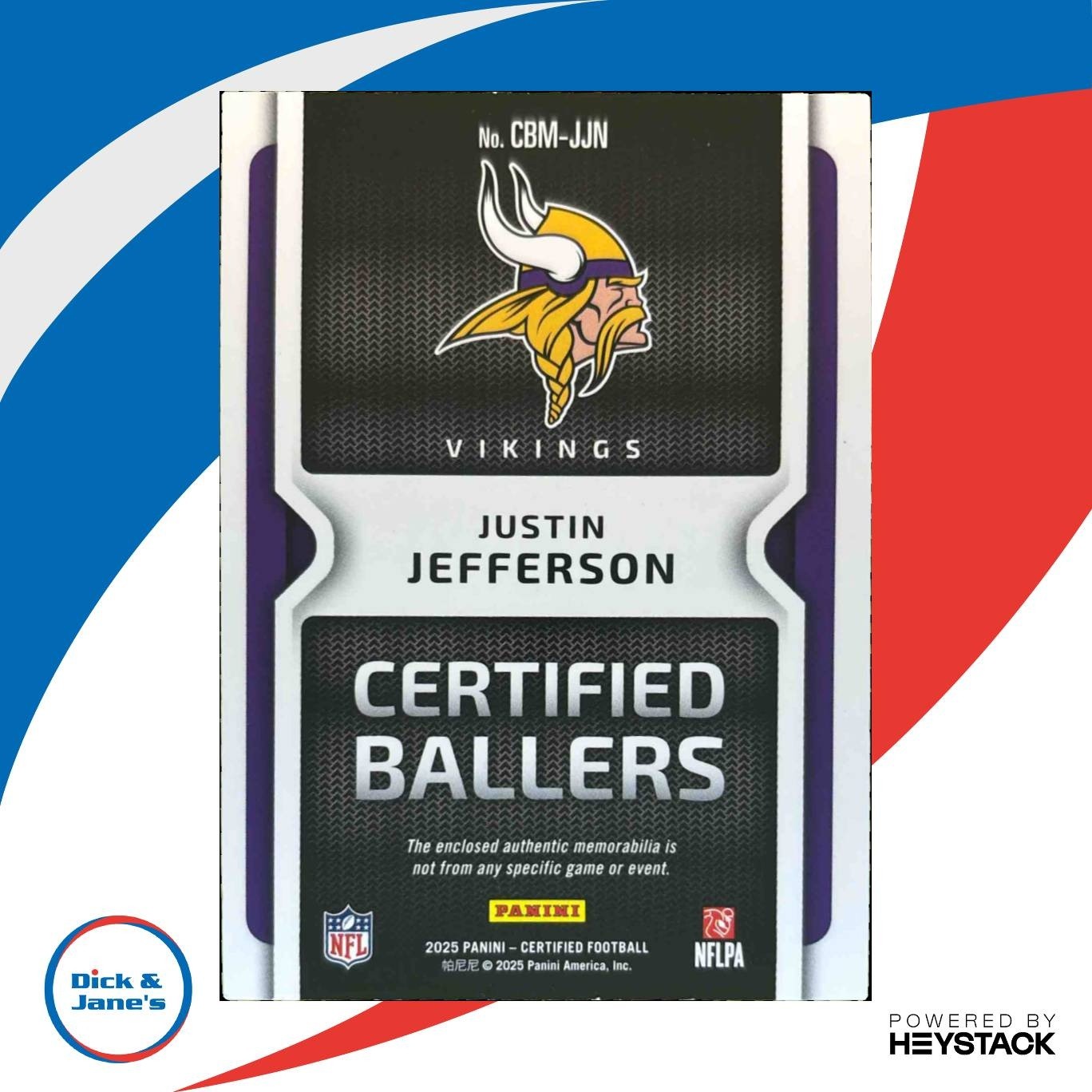 【未開封】Universe League ジェイエル イヤホントレカ 2025 Panini Certified Justin Jefferson Ballers Mirror