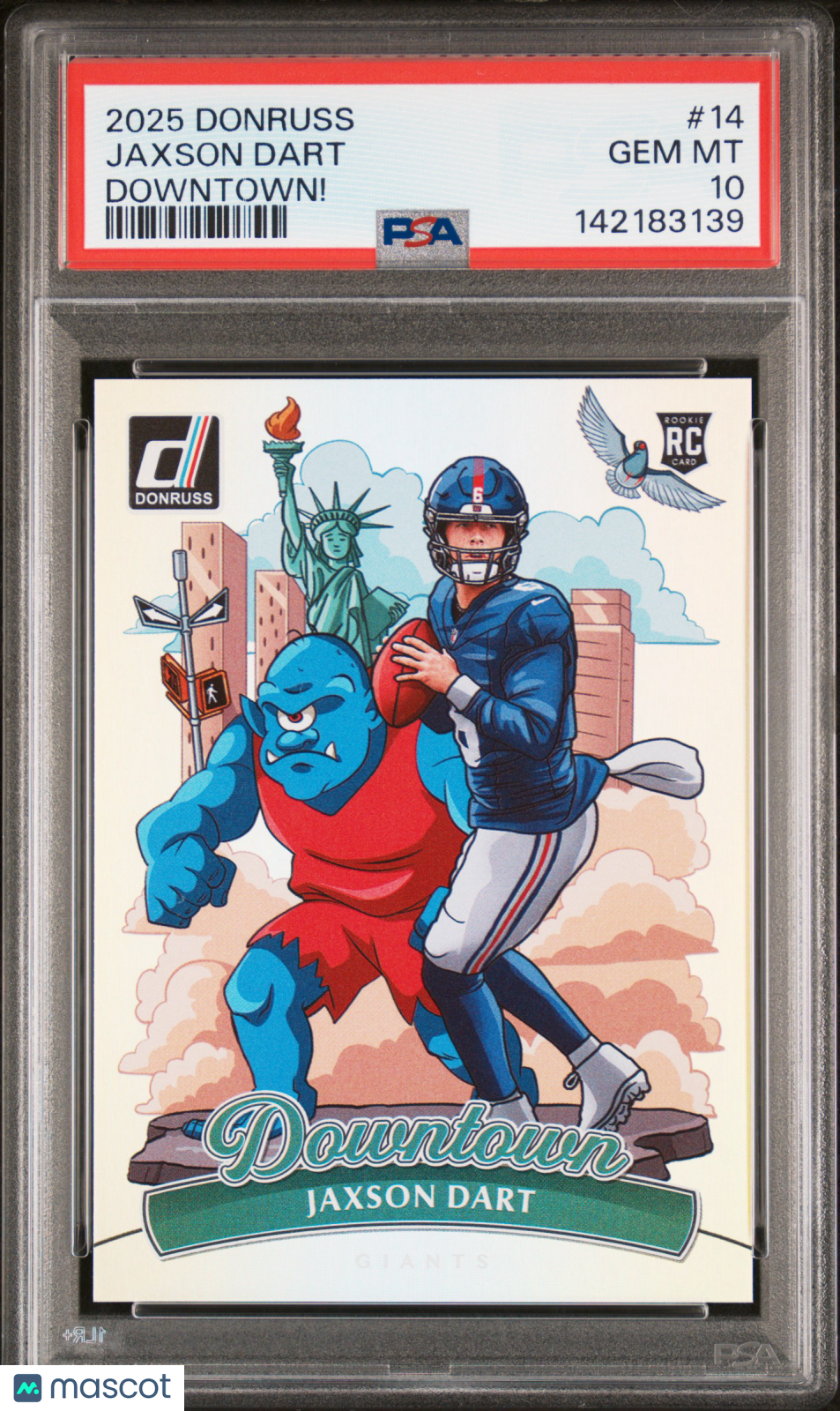 2025 Panini Donruss Downtown! Jaxson Dart Rookie #14 PSA 10 GEM MINT - Graded Sports Cards