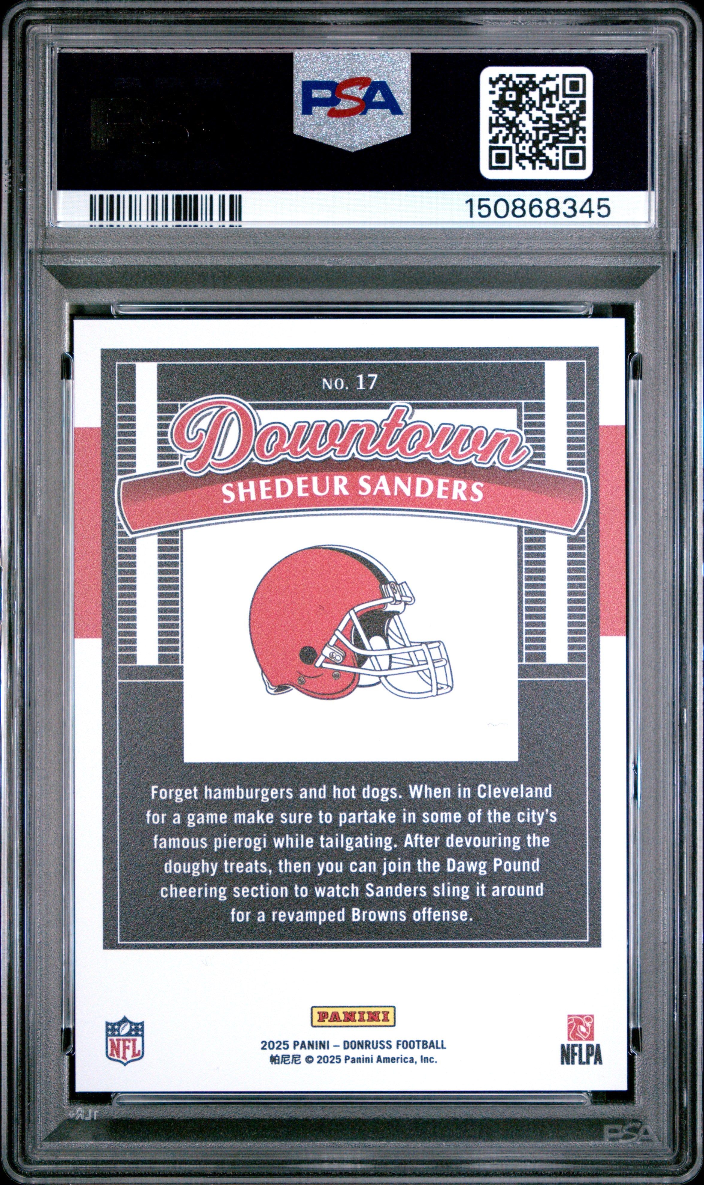 2025 Panini Donruss Downtown Shedeur Sanders #17 PSA 10 - Graded Sports Cards